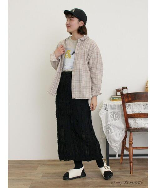 Samansa Mos2（サマンサ モスモス）の「【miyuki matsuo×Samansa Mos2】Tシャツ（Tシャツ/カットソー・レディース・ベージュ/ブラック/オフホワイト・F）」の19枚目の写真