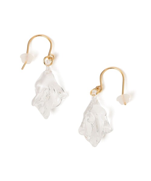 HARIO Lampwork Factory（ハリオランプワークファクトリー）の「【SHIPS別注】HARIO:ウェーブ ピアス（ピアス（両耳用）・レディース・ライトホワイト・ONE SIZE）」の9枚目の写真