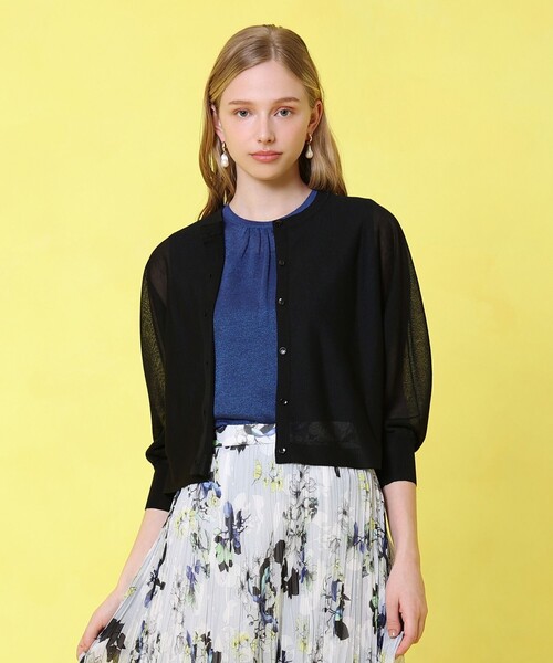 ANAYI(アナイ)の「シアー天竺ドルマン カーディガン(カーディガン/ボレロ・レディース・コーラル/ブルー/ブラック/ホワイト/ベージュ/ライトグレー/ネイビー/シルバー/ピンク・38/36)」の19枚目の写真