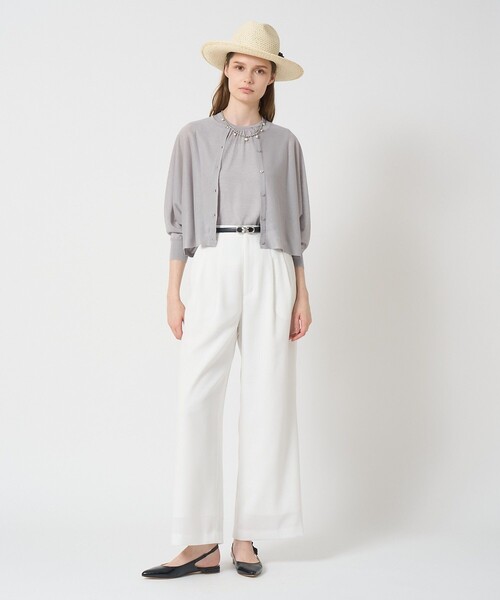 ANAYI(アナイ)の「シアー天竺ドルマン カーディガン(カーディガン/ボレロ・レディース・コーラル/ブルー/ブラック/ホワイト/ベージュ/ライトグレー/ネイビー/シルバー/ピンク・38/36)」の10枚目の写真