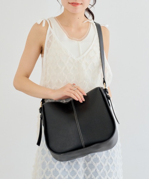MIAN (ミアン)の「【MIAN】CHIVE ラウンドショルダーバッグ / 2241-233-1(ショルダーバッグ・レディース・ブラック/グレイッシュベージュ/アイボリー・FREE)」の1枚目の写真