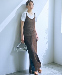 slattgir | 高身長　メッシュ編キャミワンピース（トールサイズ）Essenave≪動画あり≫(ワンピース)