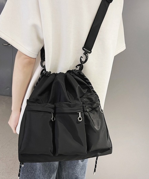 Miniministore(ミニミニストア)の「ドローストリングショルダーバッグ 大容量(ショルダーバッグ・レディース・ブラック・FREE)」の10枚目の写真
