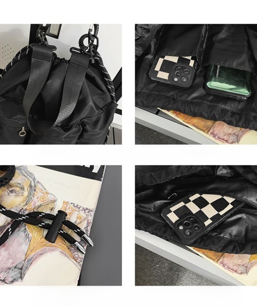Miniministore(ミニミニストア)の「ドローストリングショルダーバッグ 大容量(ショルダーバッグ・レディース・ブラック・FREE)」の3枚目の写真