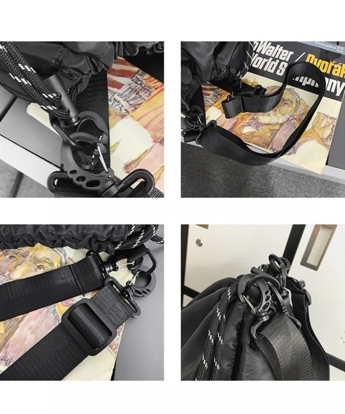 Miniministore(ミニミニストア)の「ドローストリングショルダーバッグ 大容量(ショルダーバッグ・レディース・ブラック・FREE)」の2枚目の写真