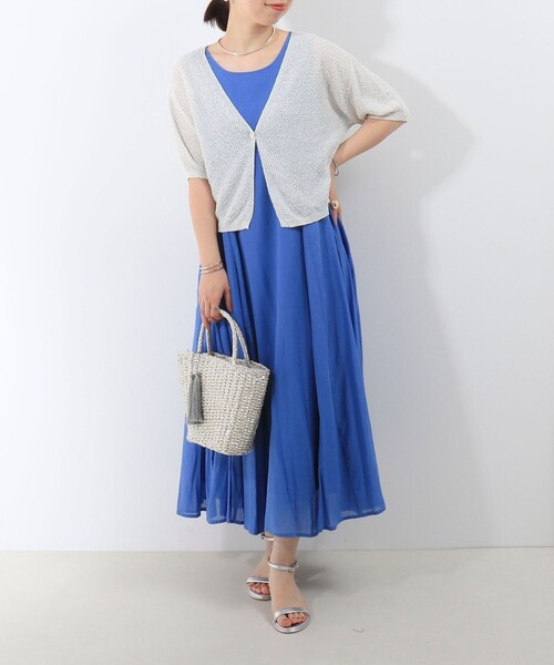 MICO COULIER（ミコクリエ）の「ホールガーメントカノコ柄ラメ羽織カーディガン（カーディガン/ボレロ・レディース・モカ/ブラック/オフホワイト・38）」の12枚目の写真