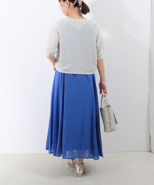 MICO COULIER（ミコクリエ）の「ホールガーメントカノコ柄ラメ羽織カーディガン（カーディガン/ボレロ・レディース・モカ/ブラック/オフホワイト・38）」の8枚目の写真