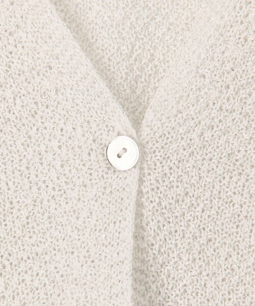 MICO COULIER（ミコクリエ）の「ホールガーメントカノコ柄ラメ羽織カーディガン（カーディガン/ボレロ・レディース・モカ/ブラック/オフホワイト・38）」の17枚目の写真