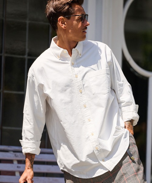 THEOREM（セオレム）の「ms6123- Cleric Oxfoed Rover LS Shirt オックスシャツ（シャツ/ブラウス・メンズ・ホワイト×ブルー/ホワイト/ホワイト×ブラック・L/XL/M）」の2枚目の写真