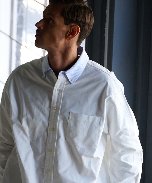 THEOREM（セオレム）の「ms6123- Cleric Oxfoed Rover LS Shirt オックスシャツ（シャツ/ブラウス・メンズ・ホワイト×ブルー/ホワイト/ホワイト×ブラック・L/XL/M）」の19枚目の写真