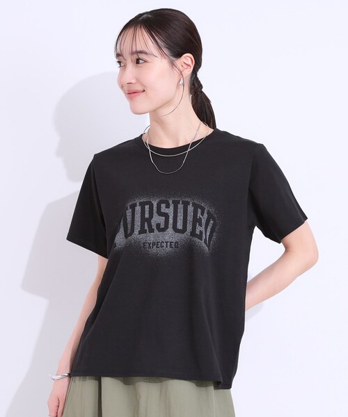 Cutie Blonde(キューティーブロンド)の「【洗える/S-LL】選べる3柄 ベーシックプリントTシャツ(Tシャツ/カットソー・レディース・ブラック系2/グリーン系その他4/ホワイト系1/ホワイト系2/ピンク系/チャコール・01/03/02/04)」の11枚目の写真