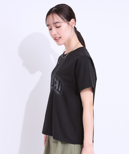 Cutie Blonde(キューティーブロンド)の「【洗える/S-LL】選べる3柄 ベーシックプリントTシャツ(Tシャツ/カットソー・レディース・ブラック系2/グリーン系その他4/ホワイト系1/ホワイト系2/ピンク系/チャコール・01/03/02/04)」の12枚目の写真