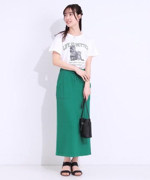 Cutie Blonde(キューティーブロンド)の「【洗える/S-LL】選べる3柄 ベーシックプリントTシャツ(Tシャツ/カットソー・レディース・ブラック系2/グリーン系その他4/ホワイト系1/ホワイト系2/ピンク系/チャコール・01/03/02/04)」の17枚目の写真