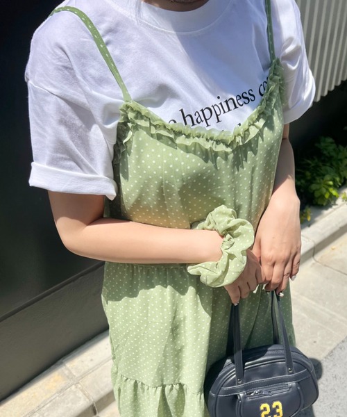 SOLLON.（ソルロン）の「【シュシュset】フリルティアードキャミワンピース（ワンピース・レディース・ホワイト/ライトグリーン/レッド・FREE）」の9枚目の写真