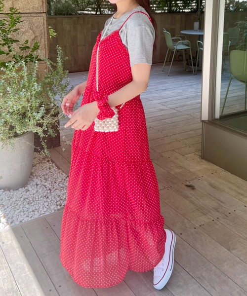 SOLLON.（ソルロン）の「【シュシュset】フリルティアードキャミワンピース（ワンピース・レディース・ホワイト/ライトグリーン/レッド・FREE）」の15枚目の写真