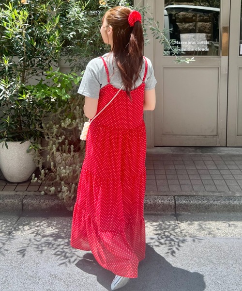 SOLLON.（ソルロン）の「【シュシュset】フリルティアードキャミワンピース（ワンピース・レディース・ホワイト/ライトグリーン/レッド・FREE）」の20枚目の写真