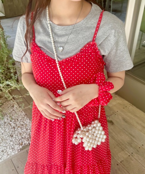 SOLLON.（ソルロン）の「【シュシュset】フリルティアードキャミワンピース（ワンピース・レディース・ホワイト/ライトグリーン/レッド・FREE）」の22枚目の写真