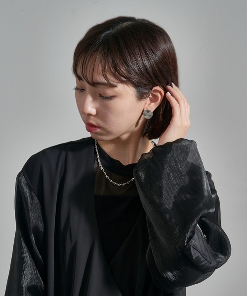 PHILIPPE AUDIBERT（フィリップ オーディベール）の「【PHILIPPE AUDIBERT】プレートピアス Sola earrings brass silver plated BO6635（ピアス（両耳用）・レディース・シルバー・FREE）」の8枚目の写真