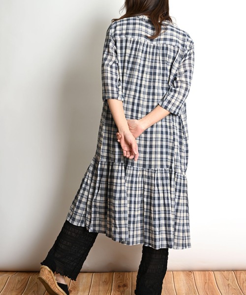 MARAI（マーライ）の「チェック柄五分袖シャツワンピース（シャツワンピース・レディース・B/C/A・FREE）」の12枚目の写真