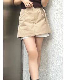 MERCURYDUO | ベルト付きレイヤードミニスカートパンツ(スカート)