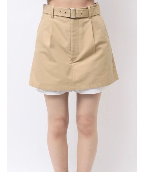 MERCURYDUO(マーキュリーデュオ)の「ベルト付きレイヤードミニスカートパンツ(スカート・レディース・ベージュ/チャコールグレー・SMALL/MEDIUM)」の16枚目の写真
