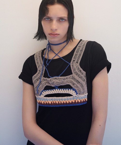 RUMCHE(ラムシェ)の「Knit Docking Cutsew Dress / ニットドッキングカットソードレス(ワンピース・レディース・ブラック/チャコールグレー・FREE)」の1枚目の写真
