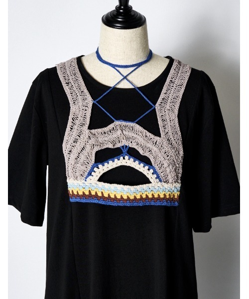 RUMCHE(ラムシェ)の「Knit Docking Cutsew Dress / ニットドッキングカットソードレス(ワンピース・レディース・ブラック/チャコールグレー・FREE)」の10枚目の写真