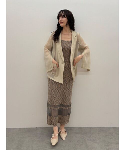 LAGUNAMOON（ラグナムーン）の「2WAYスリーブシアージャケット（テーラードジャケット・レディース・ダークブラウン/アイボリー・FREE）」の7枚目の写真