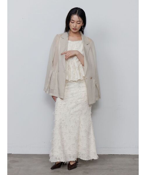 LAGUNAMOON 2WAY スリーブジャケット ダークブラウン ラグナムーン LAGUNAMOON 2WAYスリーブシアージャケット