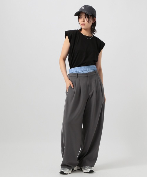 セール】[シワになりにくい]Wウエストワイドパンツ（その他