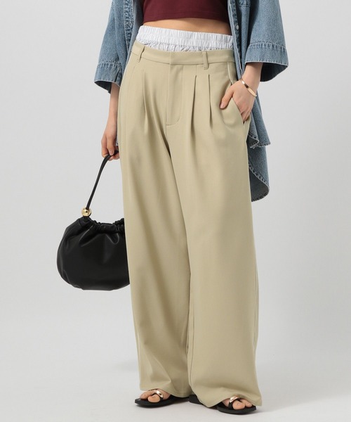 BAYFLOW（ベイフロー）の「[シワになりにくい]Wウエストワイドパンツ（その他パンツ・レディース・グレー/ベージュ/ネイビー・SMALL/MEDIUM）」の10枚目の写真