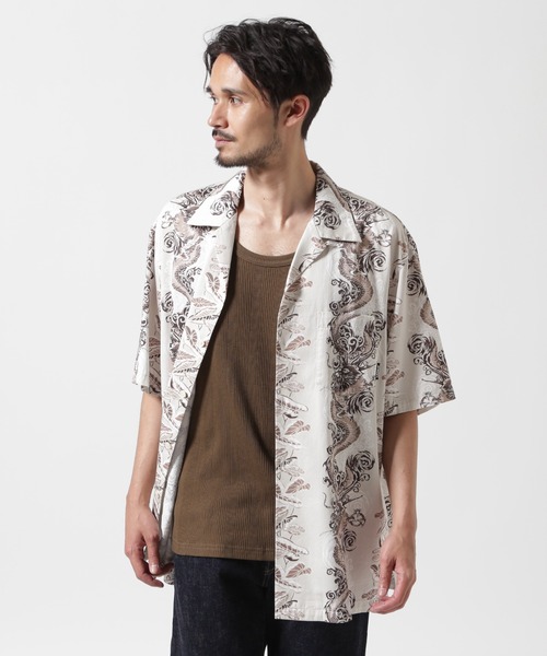 AVIREX（アヴィレックス）の「《WEB&DEPOT限定》ALOHA SHIRT DRAGON RISE / アロハシャツ ドラゴンライズ / AVIREX / アヴィレックス（シャツ/ブラウス・メンズ・ナチュラル/ブルー/ブラック・MEDIUM/LARGE/X-LARGE/XX-LARGE）」の15枚目の写真