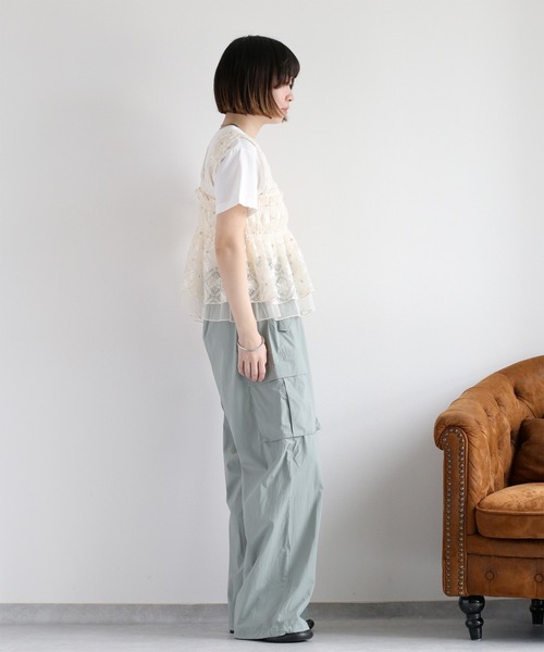 cepo（セポ）の「ソフトコットン イージーワイドカーゴパンツ（カーゴパンツ・レディース・オフホワイト/ブラック/オリーブ・M）」の20枚目の写真