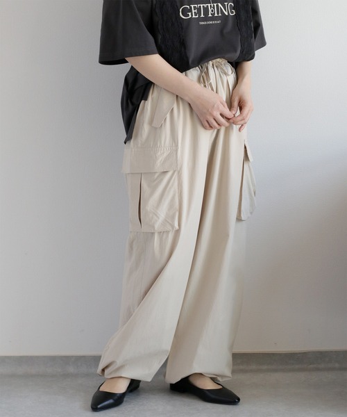 cepo（セポ）の「ソフトコットン イージーワイドカーゴパンツ（カーゴパンツ・レディース・オフホワイト/ブラック/オリーブ・M）」の15枚目の写真