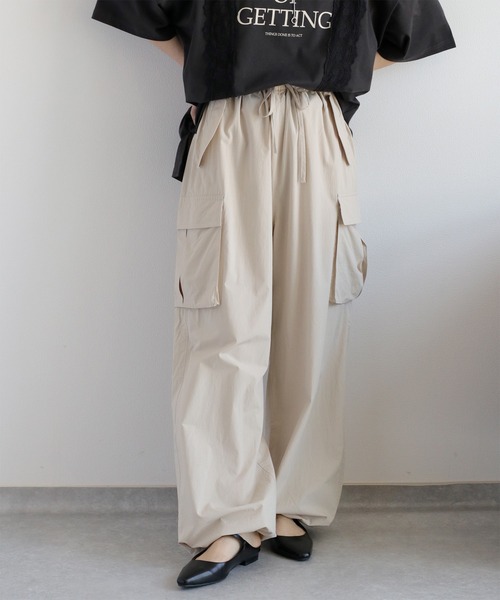 cepo（セポ）の「ソフトコットン イージーワイドカーゴパンツ（カーゴパンツ・レディース・オフホワイト/ブラック/オリーブ・M）」の16枚目の写真