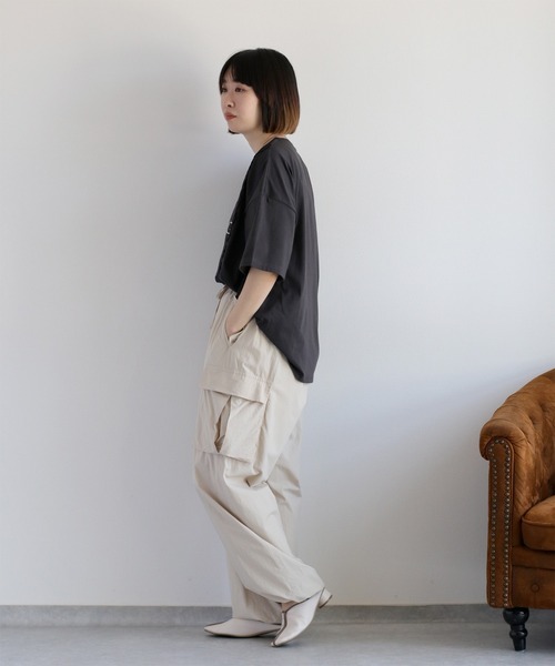 cepo（セポ）の「ソフトコットン イージーワイドカーゴパンツ（カーゴパンツ・レディース・オフホワイト/ブラック/オリーブ・M）」の9枚目の写真