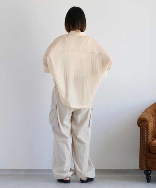 cepo（セポ）の「ソフトコットン イージーワイドカーゴパンツ（カーゴパンツ・レディース・オフホワイト/ブラック/オリーブ・M）」の6枚目の写真