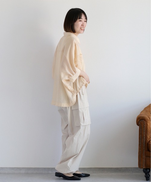 cepo（セポ）の「ソフトコットン イージーワイドカーゴパンツ（カーゴパンツ・レディース・オフホワイト/ブラック/オリーブ・M）」の7枚目の写真