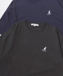 KANGOL/カンゴール Lazar別注・コラボ オーバーサイズ コットン ロゴ ワンポイント刺繍 半袖Tシャツ/無地T/レディース メンズ