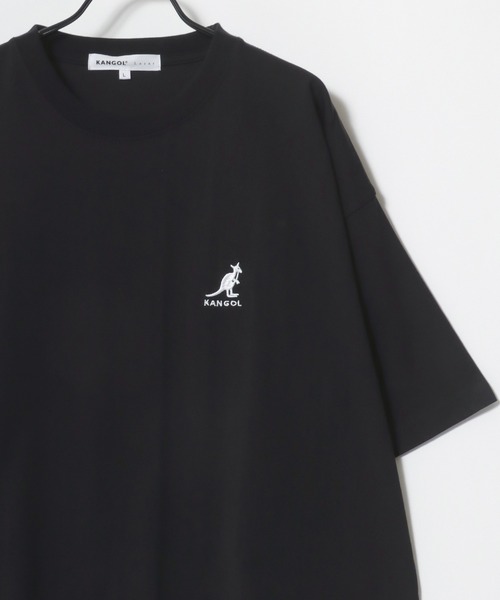KANGOL（カンゴール）の「KANGOL/カンゴール Lazar別注･コラボ オーバーサイズ コットン ロゴ ワンポイント刺繍 半袖Tシャツ/無地T/レディース メンズ（Tシャツ/カットソー・メンズ・ホワイト/チャコール/ベージュ/ネイビー/ブラック・L/M/XL）」の12枚目の写真