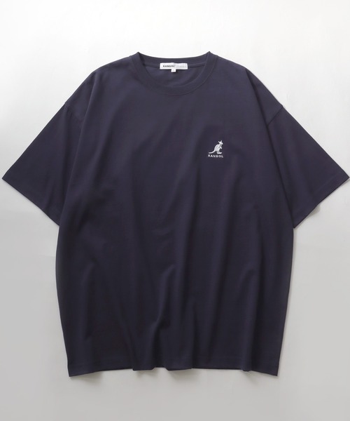 KANGOL（カンゴール）の「KANGOL/カンゴール Lazar別注･コラボ オーバーサイズ コットン ロゴ ワンポイント刺繍 半袖Tシャツ/無地T/レディース メンズ（Tシャツ/カットソー・メンズ・ホワイト/チャコール/ベージュ/ネイビー/ブラック・L/M/XL）」の10枚目の写真