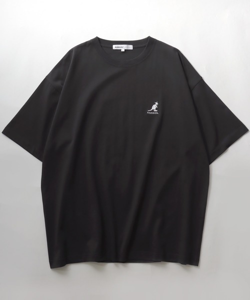 KANGOL（カンゴール）の「KANGOL/カンゴール Lazar別注･コラボ オーバーサイズ コットン ロゴ ワンポイント刺繍 半袖Tシャツ/無地T/レディース メンズ（Tシャツ/カットソー・メンズ・ホワイト/チャコール/ベージュ/ネイビー/ブラック・L/M/XL）」の8枚目の写真