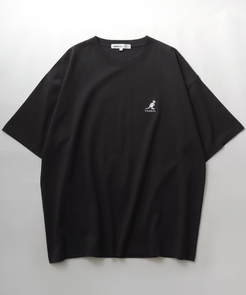KANGOL（カンゴール）の「KANGOL/カンゴール Lazar別注･コラボ オーバーサイズ コットン ロゴ ワンポイント刺繍 半袖Tシャツ/無地T/レディース メンズ（Tシャツ/カットソー・メンズ・ホワイト/チャコール/ベージュ/ネイビー/ブラック・L/M/XL）」の7枚目の写真