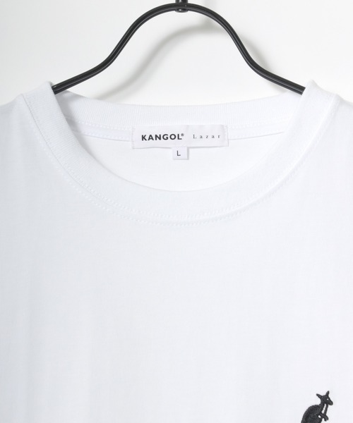 KANGOL（カンゴール）の「KANGOL/カンゴール Lazar別注･コラボ オーバーサイズ コットン ロゴ ワンポイント刺繍 半袖Tシャツ/無地T/レディース メンズ（Tシャツ/カットソー・メンズ・ホワイト/チャコール/ベージュ/ネイビー/ブラック・L/M/XL）」の22枚目の写真