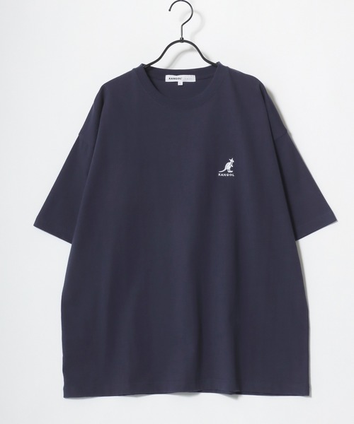 KANGOL（カンゴール）の「KANGOL/カンゴール Lazar別注･コラボ オーバーサイズ コットン ロゴ ワンポイント刺繍 半袖Tシャツ/無地T/レディース メンズ（Tシャツ/カットソー・メンズ・ホワイト/チャコール/ベージュ/ネイビー/ブラック・L/M/XL）」の20枚目の写真