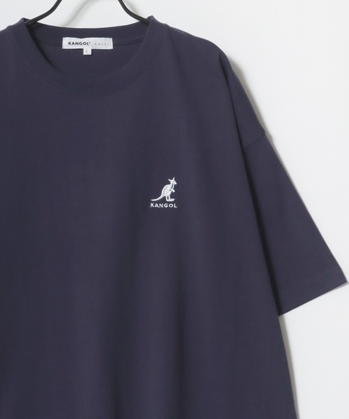 KANGOL（カンゴール）の「KANGOL/カンゴール Lazar別注･コラボ オーバーサイズ コットン ロゴ ワンポイント刺繍 半袖Tシャツ/無地T/レディース メンズ（Tシャツ/カットソー・メンズ・ホワイト/チャコール/ベージュ/ネイビー/ブラック・L/M/XL）」の15枚目の写真