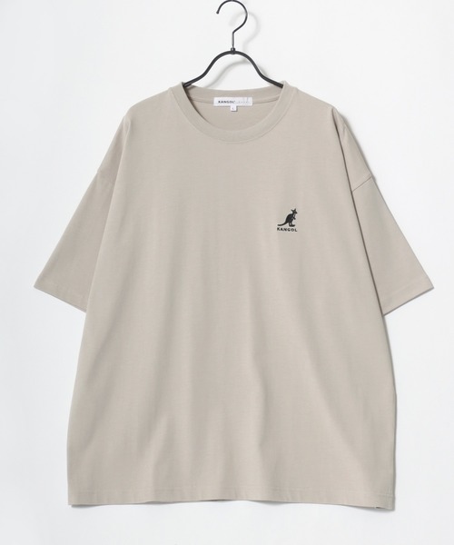 KANGOL（カンゴール）の「KANGOL/カンゴール Lazar別注･コラボ オーバーサイズ コットン ロゴ ワンポイント刺繍 半袖Tシャツ/無地T/レディース メンズ（Tシャツ/カットソー・メンズ・ホワイト/チャコール/ベージュ/ネイビー/ブラック・L/M/XL）」の19枚目の写真