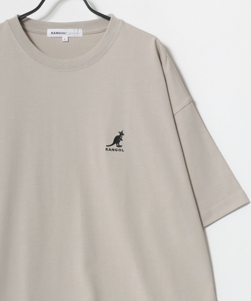 KANGOL（カンゴール）の「KANGOL/カンゴール Lazar別注･コラボ オーバーサイズ コットン ロゴ ワンポイント刺繍 半袖Tシャツ/無地T/レディース メンズ（Tシャツ/カットソー・メンズ・ホワイト/チャコール/ベージュ/ネイビー/ブラック・L/M/XL）」の14枚目の写真