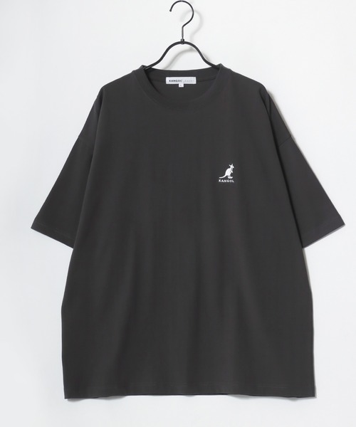 KANGOL（カンゴール）の「KANGOL/カンゴール Lazar別注･コラボ オーバーサイズ コットン ロゴ ワンポイント刺繍 半袖Tシャツ/無地T/レディース メンズ（Tシャツ/カットソー・メンズ・ホワイト/チャコール/ベージュ/ネイビー/ブラック・L/M/XL）」の18枚目の写真