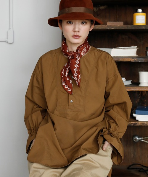 Brocante / ブロカント] CM30sウェザー マンシュデコールシャツ